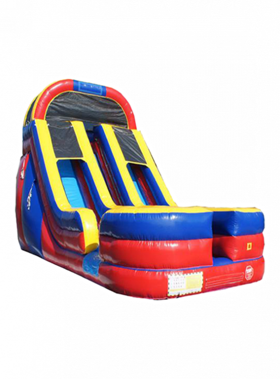 18' Carnival Double Lane Slide - Wet - Bounce & Boogie