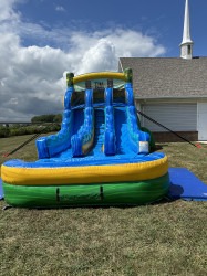 IMG 0729 1748840367 15' Tiki 2 Lane Slide w Splash Pool